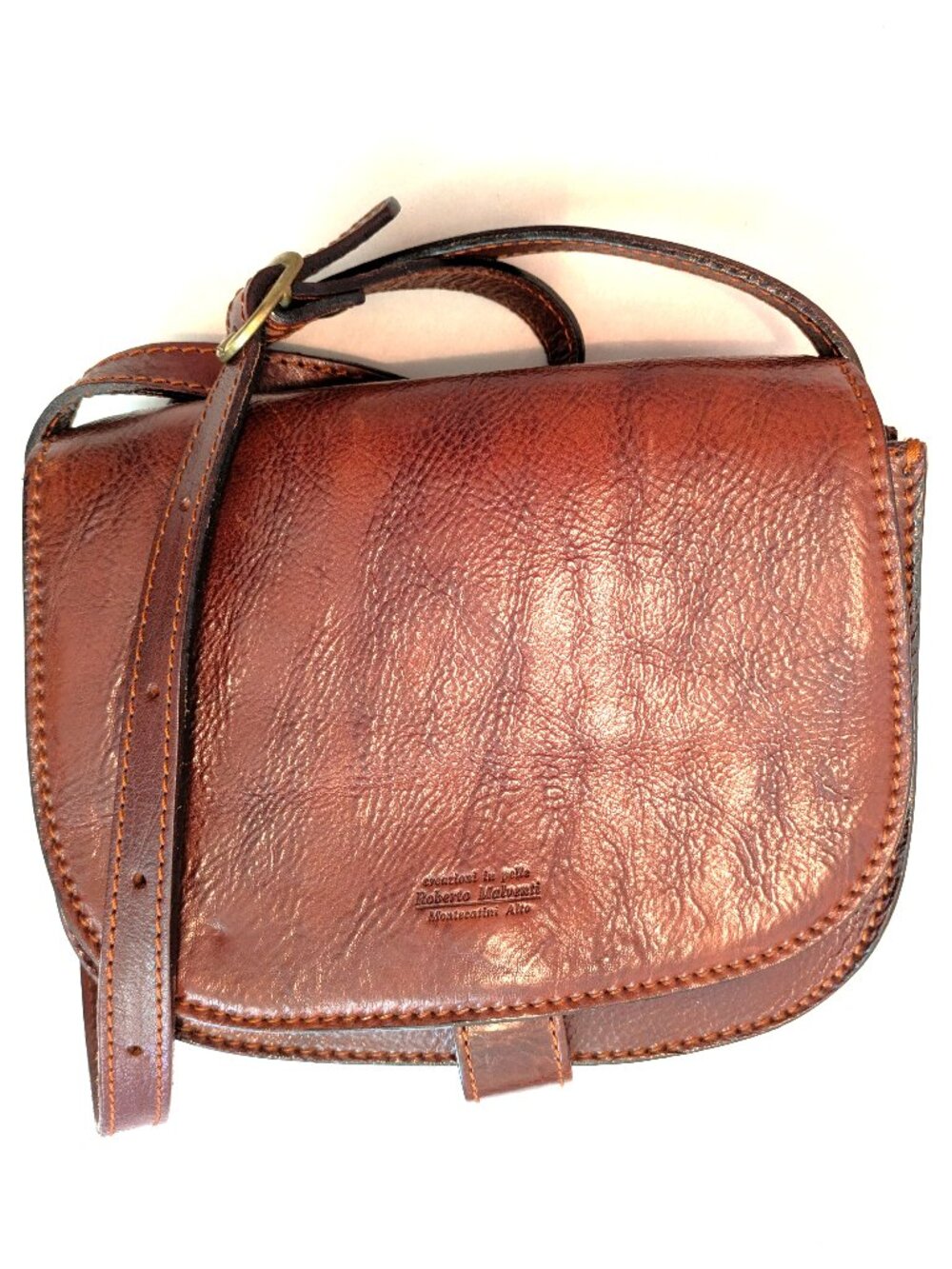 Real Italy! Full Grain Leather Cross Body Handbag